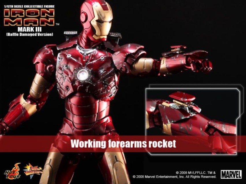 Hot Toys: Iron Man – Iron Man Mark III (3) Battle Damaged Version